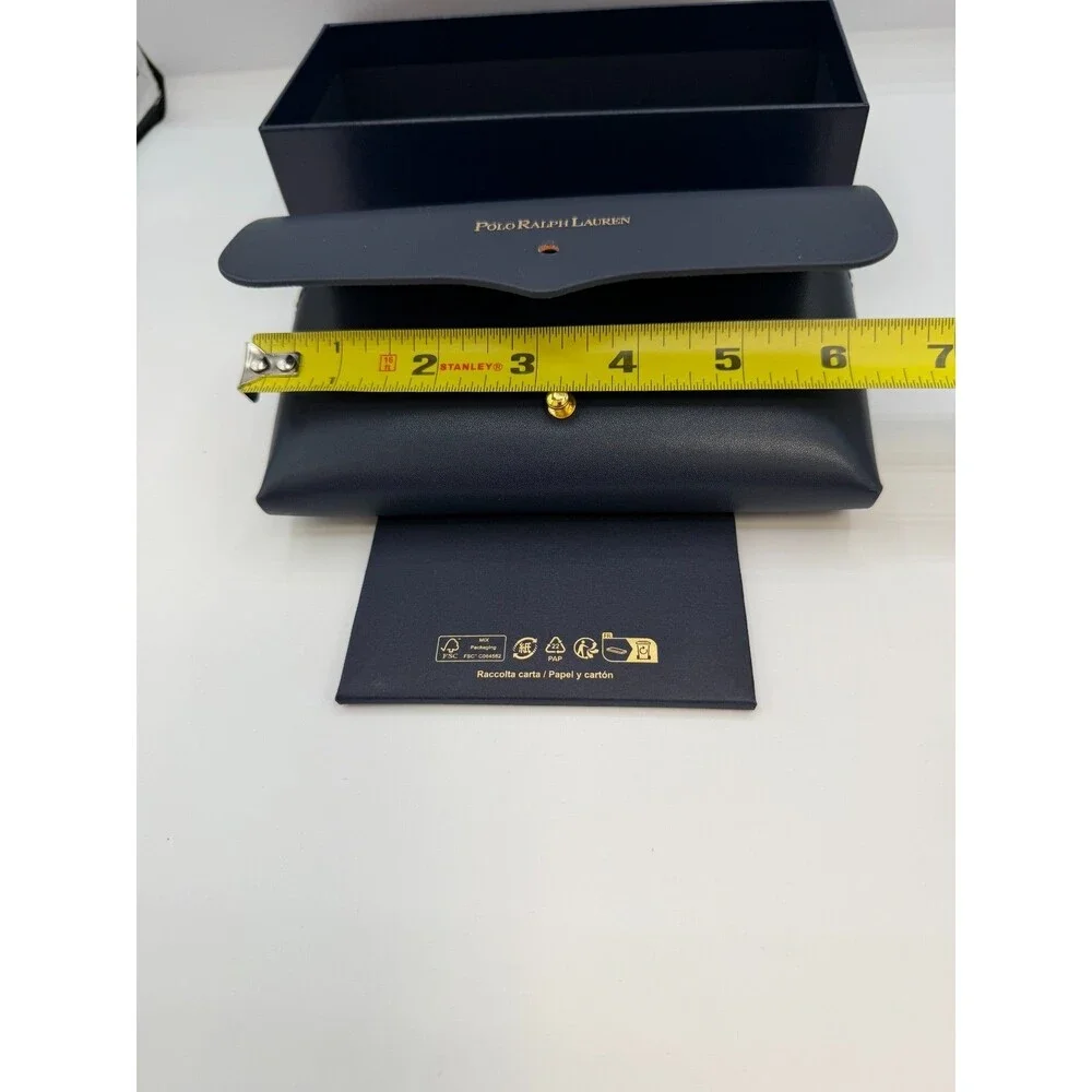 Polo Ralph Lauren Eyeglass Sunglasses Case Box Authentic Navy Blue Leather